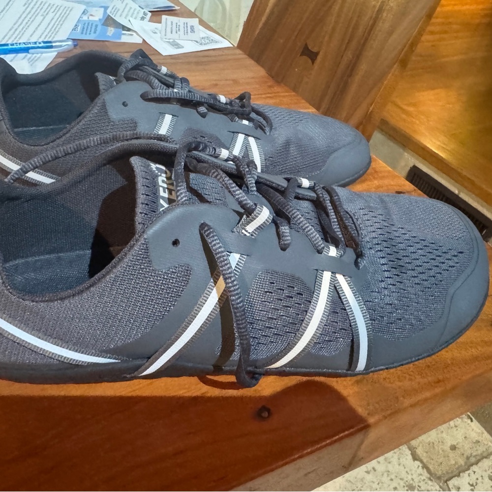 Blue/Gray Xero barefoot running athletic shoes for men size 10.5